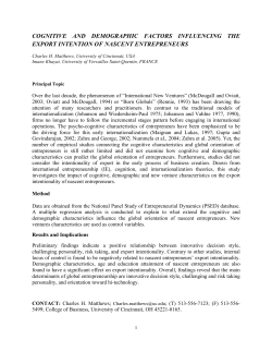 The cognitive and demographic factors influencing the export