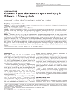 Outcomes 2 years after traumatic spinal cord injury in Botswana: a