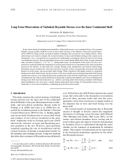 Long-Term Observations of Turbulent Reynolds Stresses over the