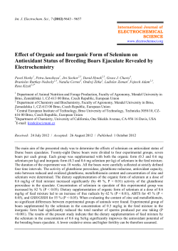 Effect of Organic and Inorganic Form of Selenium on Antioxidant