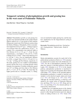 Temporal variation of phytoplankton growth and