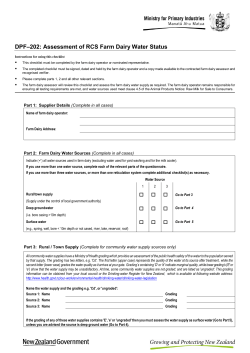 DPF202 Assessment of RCS Farm Dairy Water Status