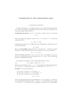 CONSEQUENCES OF THE COMPLETENESS AXIOM 1