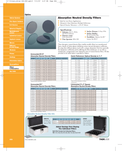 Absorptive Neutral Density Filters