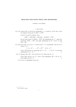 Assume that A and B are nonsingular n × n matrices. Prove that A an