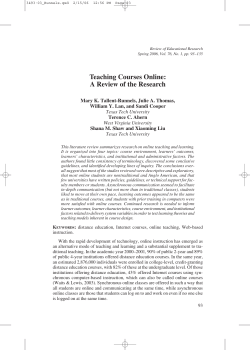 Teaching Courses Online: A Review of the Research