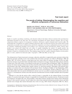 The puzzle of joking: Disentangling the cognitive and affective