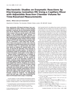 Mechanistic Studies on Enzymatic Reactions by Electrospray