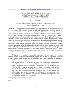 the capricious, actively evasive, unsustainable nature of psi