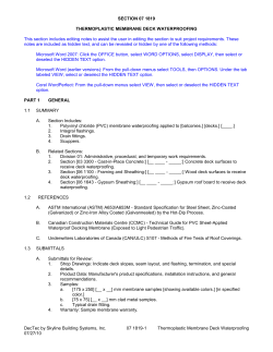 SECTION 07 1819 THERMOPLASTIC MEMBRANE DECK