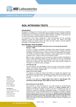 Soil Nitrogen tests