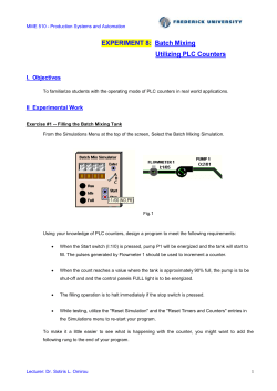 Title: Programming of a PLC to perform