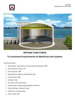 NFPA59A TASK FORCE To recommend requirements for