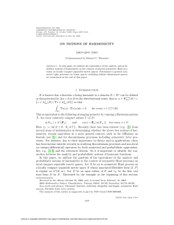ON NOTIONS OF HARMONICITY 1. Introduction It is known that a