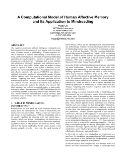 A Computational Model of Human Affective Memory