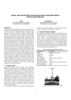 model and procedures for reliable near term wind energy production
