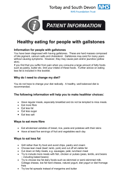 Healthy eating for people with gallstones