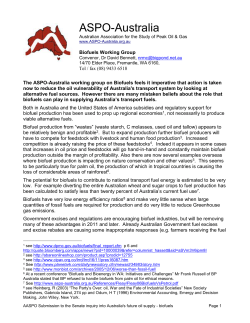 Biofuels - ASPO Australia
