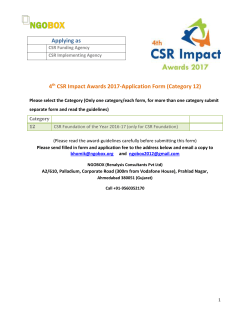 4 th CSR Impact Awards 2017-Application Form (Category