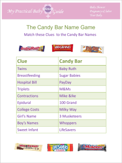 Clue Candy Bar The Candy Bar Name Game