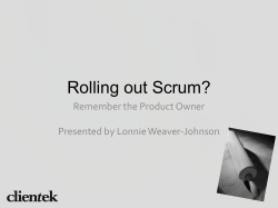 Rolling out Scrum?