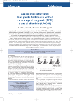 Saldatura Memorie Aspetti microstrutturali di un giunto friction stir