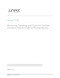 Junos&reg; OS Monitoring, Sampling, and Collection