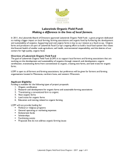 Lakewinds Organic Field Fund: Making a - Lakewinds Food Co-op