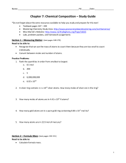 Chapter 7: Chemical Composition &ndash; Study Guide