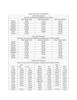 Nampa Swim Team Time Standards Sand Shark Standards