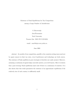 Existence of Nash Equilibrium for Tax Competition
