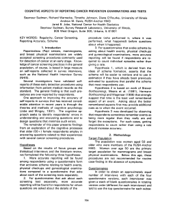 1993: cognitive aspects of reporting cancer prevention examinations