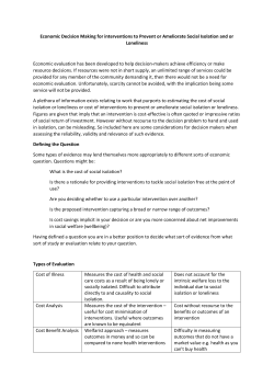 Economic Decision Making for interventions to Prevent or