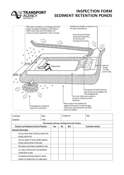 Inspection form - Sediment retention ponds