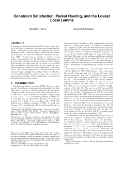 Constraint Satisfaction, Packet Routing, and the Lov&aacute;sz Local Lemma
