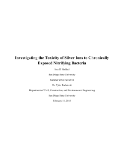 Investigating the Toxicity of Silver Ions to Chronically Exposed