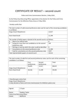 CERTIFICATE OF RESULT &ndash; second count