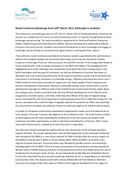 Edinburgh Conference Evaluation - Interreg IVB North Sea Region