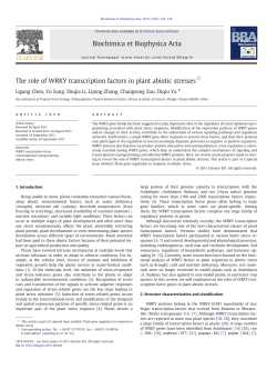The role of WRKY transcription factors in plant abiotic stresses (PDF