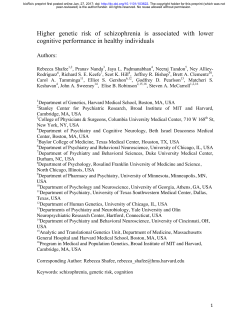 Higher genetic risk of schizophrenia is associated with