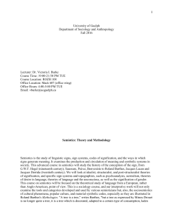 Semiotics: Theory and Methodology