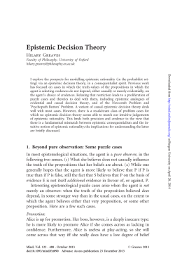 Epistemic Decision Theory