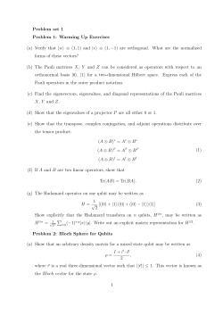 Problem set 1 Problem 1: Warming Up Exercises (a) Verify that |w