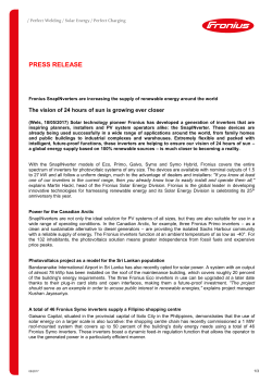 Press release - at Fronius International