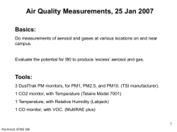 Air Quality Measurements, 25 Jan 2007 Basics