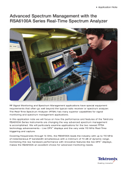 Advanced Spectrum Management with the RSA6100A - ESSA-TEK
