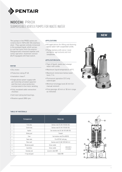 NOCCHI submersible vortex pumps for waste water PRIOX