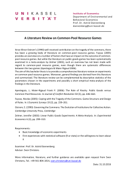 A Literature Review on Common-Pool Resource Games