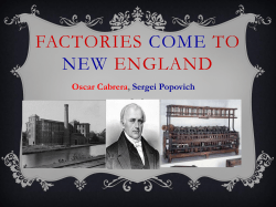Factories Come to New England