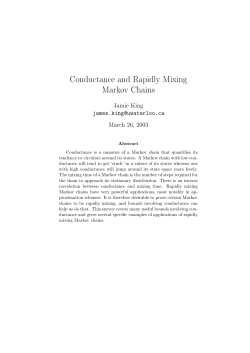 Conductance and Rapidly Mixing Markov Chains